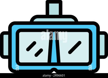 Content virtual glasses icon. Outline Content virtual glasses vector icon for web design isolated on white background color flat Stock Vector