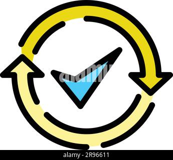 Done backup icon. Outline Done backup vector icon for web design isolated on white background color flat Stock Vector