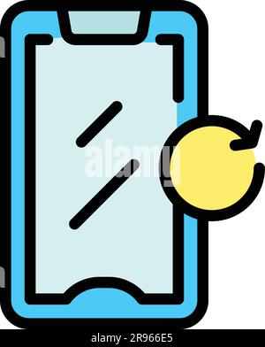 Device update icon. Outline Device update vector icon for web design isolated on white background color flat Stock Vector