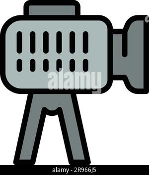 Traffic radar icon. Outline Traffic radar vector icon for web design isolated on white background color flat Stock Vector