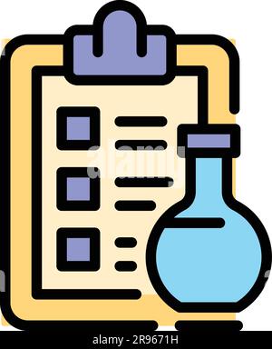 Veterinary clipboard icon. Outline Veterinary clipboard vector icon for web design isolated on white background color flat Stock Vector