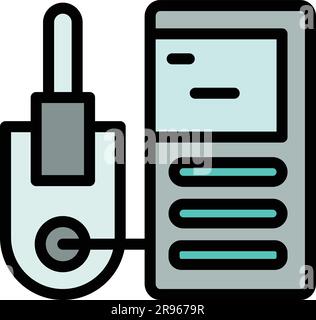 Ph meter icon. Outline Ph meter vector icon for web design isolated on white background color flat Stock Vector