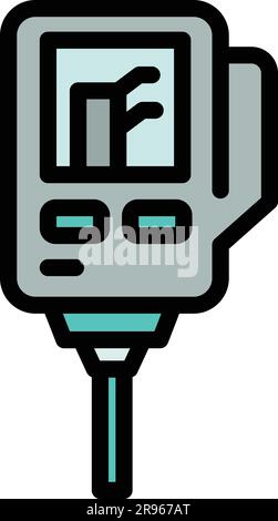 Ph device icon. Outline Ph device vector icon for web design isolated on white background color flat Stock Vector