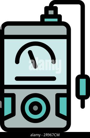 Science ph meter icon. Outline Science ph meter vector icon for web design isolated on white background color flat Stock Vector