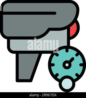 Speed trap radar icon. Outline Speed trap radar vector icon for web design isolated on white background color flat Stock Vector