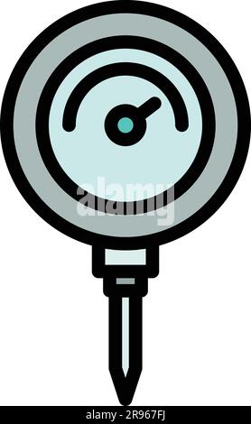 Control ph meter icon. Outline Control ph meter vector icon for web design isolated on white background color flat Stock Vector