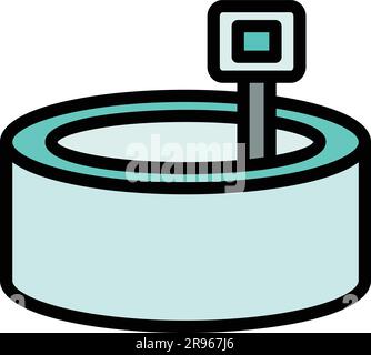Liquid ph meter icon. Outline Liquid ph meter vector icon for web design isolated on white background color flat Stock Vector