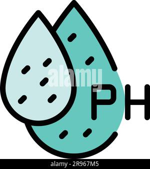 Drops ph icon. Outline Drops ph vector icon for web design isolated on white background color flat Stock Vector