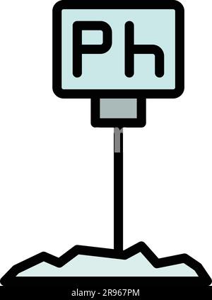 Soil ph meter icon. Outline Soil ph meter vector icon for web design isolated on white background color flat Stock Vector