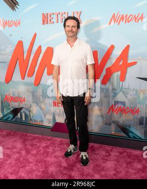 Robert Baird attends special screening of Netflix's Nimona in New York at AMC Lincoln Square on June 24, 2023 Stock Photo