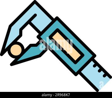 Micrometer icon. Outline Micrometer vector icon for web design isolated on white background color flat Stock Vector
