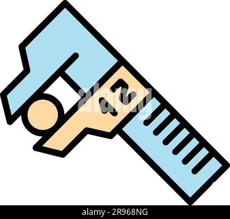 Digital micrometer device icon. Outline Digital micrometer device vector icon for web design isolated on white background color flat Stock Vector