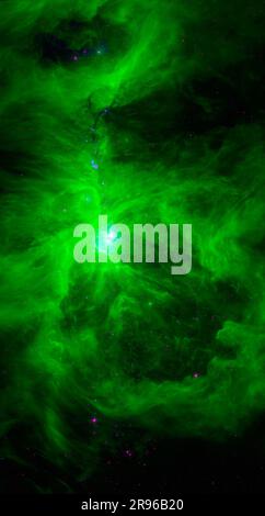 Green Nebula Artwork. Elements of This Image Furnished by NASA. Phantasy Artwork. Stock Photo