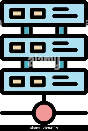 Internet server icon. Outline Internet server vector icon for web design isolated on white background color flat Stock Vector