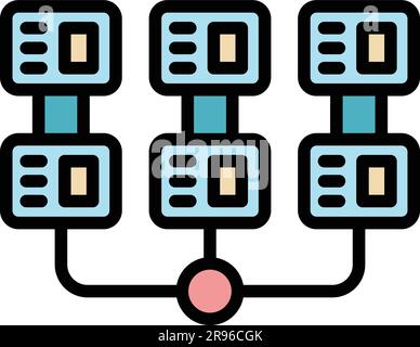 Network icon. Outline Network vector icon for web design isolated on white background color flat Stock Vector