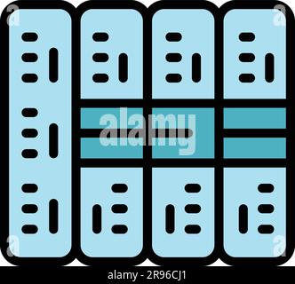 Server stack internet icon. Outline Server stack internet vector icon for web design isolated on white background color flat Stock Vector