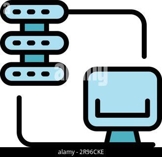 Admin internet icon. Outline Admin internet vector icon for web design isolated on white background color flat Stock Vector