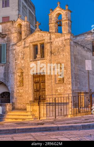 The small church Chiesa di San Biagio in Matera, Italy, at dawn Stock Photo