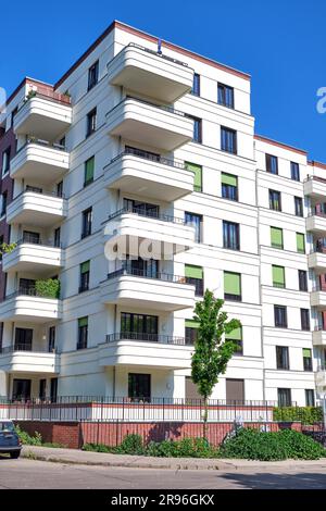Modern white apartment block seen in Berlin, Germany Stock Photo - Alamy