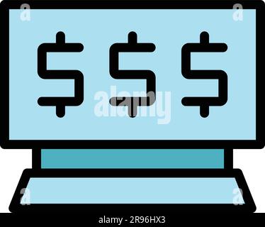 Taximeter icon. Outline Taximeter vector icon for web design isolated on white background color flat Stock Vector