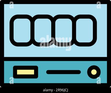 Taximeter delivery icon. Outline Taximeter delivery vector icon for web design isolated on white background color flat Stock Vector