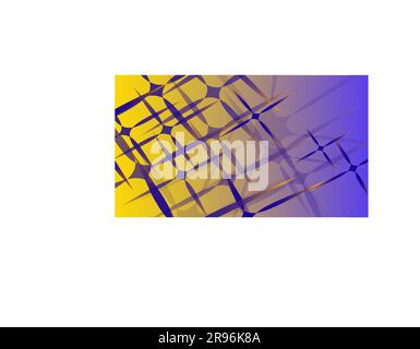 Texture from the transparent blue abstract volumetric fashionable magic of various shapes of light air cosmic carved stars, lines on a yellow gradient Stock Vector