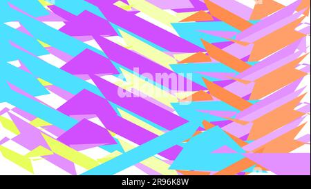 Simple background, texture of minimalistic multi-colored abstract different carved sticking sharp different bright lines, geometric shapes. Vector ill Stock Vector