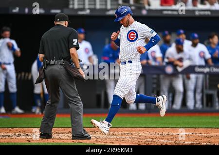 Cody Bellinger #24 of the Chicago Cubs during the 2023 MLB London Series  match St. Louis Cardinals vs Chicago Cubs at London Stadium, London, United  Kingdom, 24th June 2023 (Photo by Craig