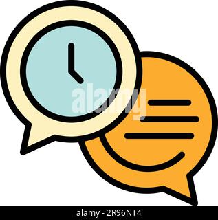 Late work chat icon. Outline Late work chat vector icon for web design isolated on white background color flat Stock Vector