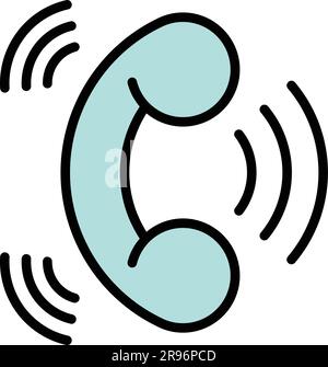 Late work call icon. Outline Late work call vector icon for web design isolated on white background color flat Stock Vector