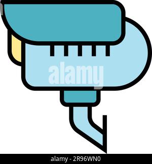Subway camera icon. Outline Subway camera vector icon for web design isolated on white background color flat Stock Vector