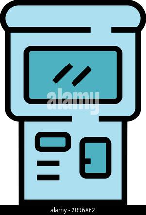Subway ticket icon. Outline Subway ticket vector icon for web design isolated on white background color flat Stock Vector