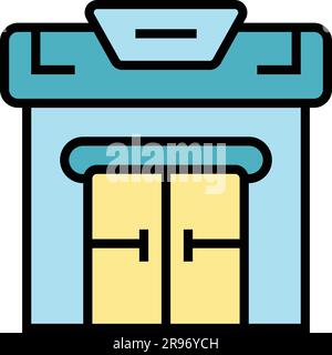 Metro exit icon. Outline Metro exit vector icon for web design isolated on white background color flat Stock Vector