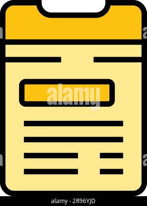 Metro ticket paper icon. Outline Metro ticket paper vector icon for web design isolated on white background color flat Stock Vector
