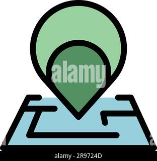 Expedition location icon. Outline Expedition location vector icon for web design isolated on white background color flat Stock Vector