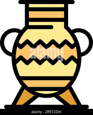 Expedition ancient vase icon. Outline Expedition ancient vase vector icon for web design isolated on white background color flat Stock Vector