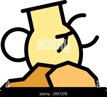 Ancient vase icon. Outline Ancient vase vector icon for web design isolated on white background color flat Stock Vector