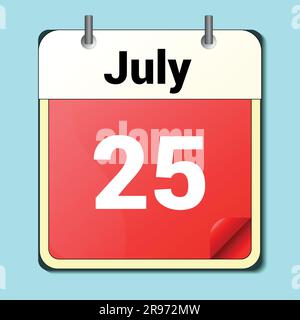 day on the calendar, vector image format, June 01 Stock Vector