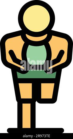 Runner handicaped icon. Outline Runner handicaped vector icon for web design isolated on white background color flat Stock Vector