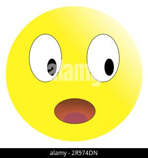 Cute surprised yellow on white background. Isolated illustration Stock Photo