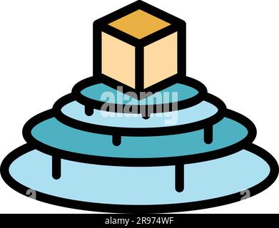 Video hologram projection icon. Outline Video hologram projection vector icon for web design isolated on white background color flat Stock Vector