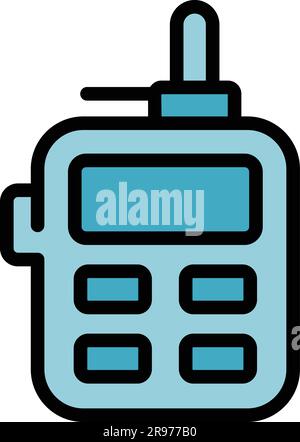 Campsite walkie talkie icon. Outline Campsite walkie talkie vector icon for web design isolated on white background color flat Stock Vector