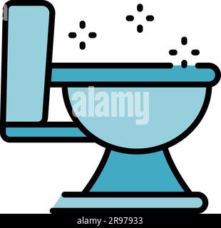 Clean toilet icon. Outline Clean toilet vector icon for web design isolated on white background color flat Stock Vector