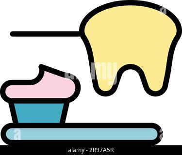 Toothpaste icon. Outline Toothpaste vector icon for web design isolated on white background color flat Stock Vector