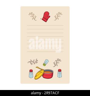 Cookbook template Kitchen utensils. Vector illustration.Cookbook template Kitchen utensils. Vector illustration. Stock Vector