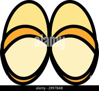 Home slippers footwear icon. Outline Home slippers footwear vector icon for web design isolated on white background color flat Stock Vector