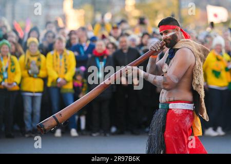 The smoking ceremony during the FIFA Women's World Cup 2023 Sydney Harbour Bridge Unity Celebration on June 25, 2023 in Sydney, Australia. (Photo by Izhar Khan) Stock Photo