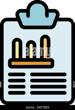 Clipboard marketing icon. Outline Clipboard marketing vector icon for web design isolated on white background color flat Stock Vector