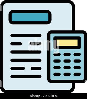 Clipboard calculator marketing icon. Outline Clipboard calculator marketing vector icon for web design isolated on white background color flat Stock Vector