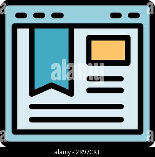 Marketing web page icon. Outline Marketing web page vector icon for web design isolated on white background color flat Stock Vector